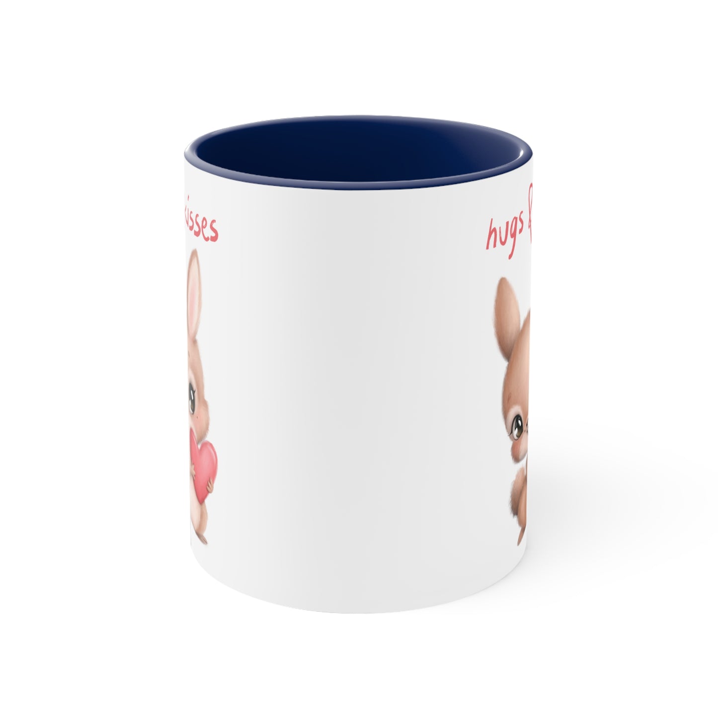 Hugs & Kisses Bunny Accent Coffee Mug, 11oz