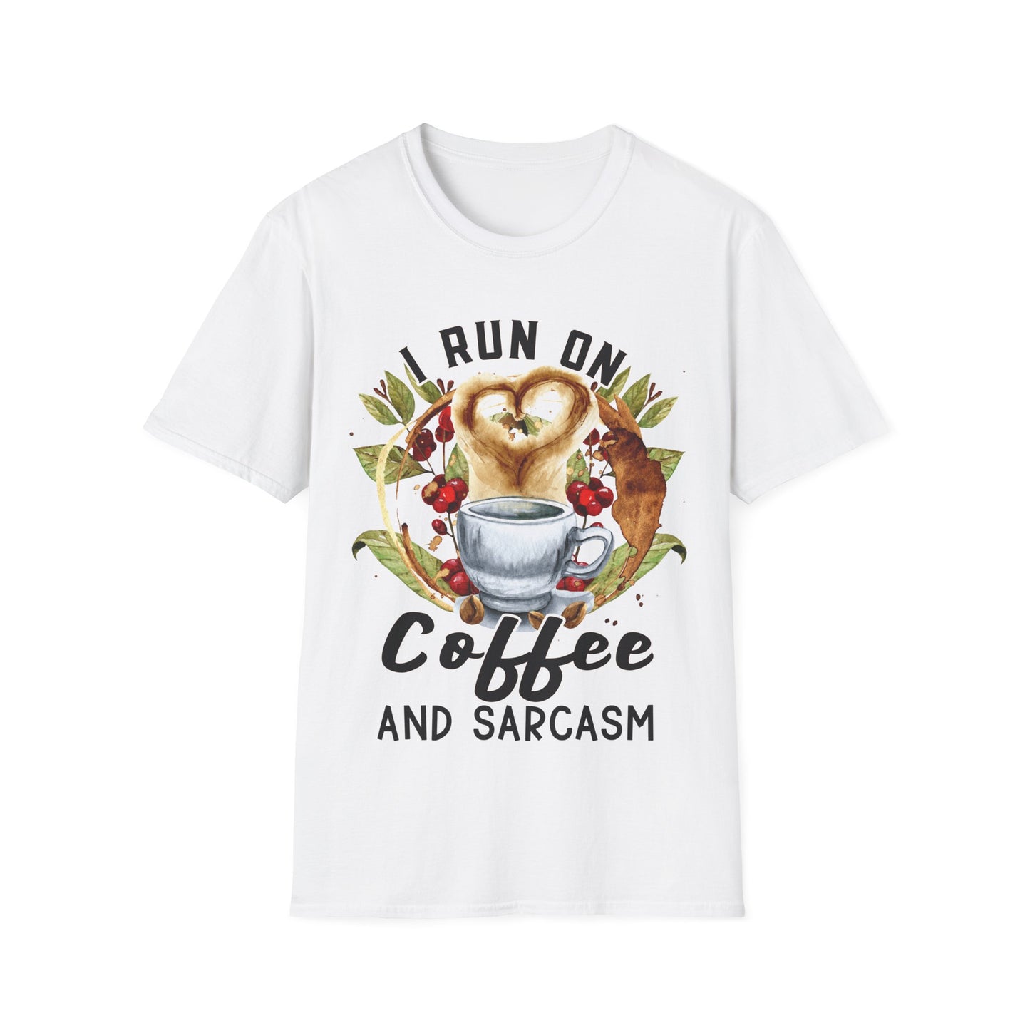 Funny Coffee and Sarcasm Unisex Softstyle T-Shirt