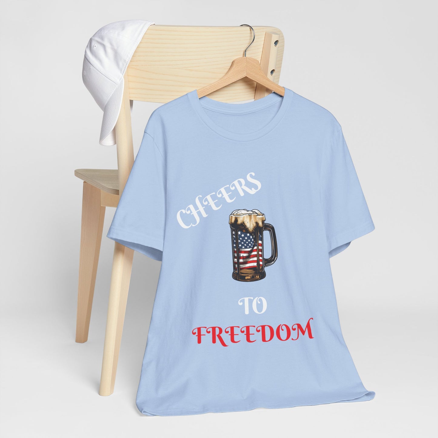Cheers to Freedom Unisex Jersey Short Sleeve Tee