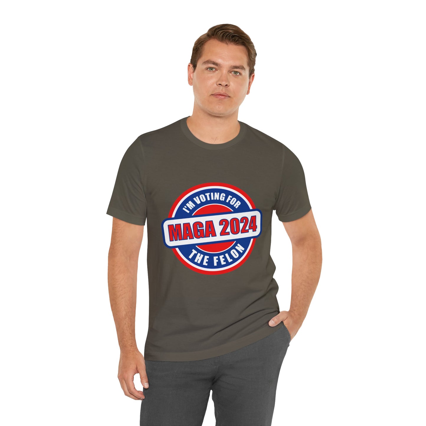 I'm Voting for the Felon Mega 2024 Unisex Jersey Short Sleeve Tee