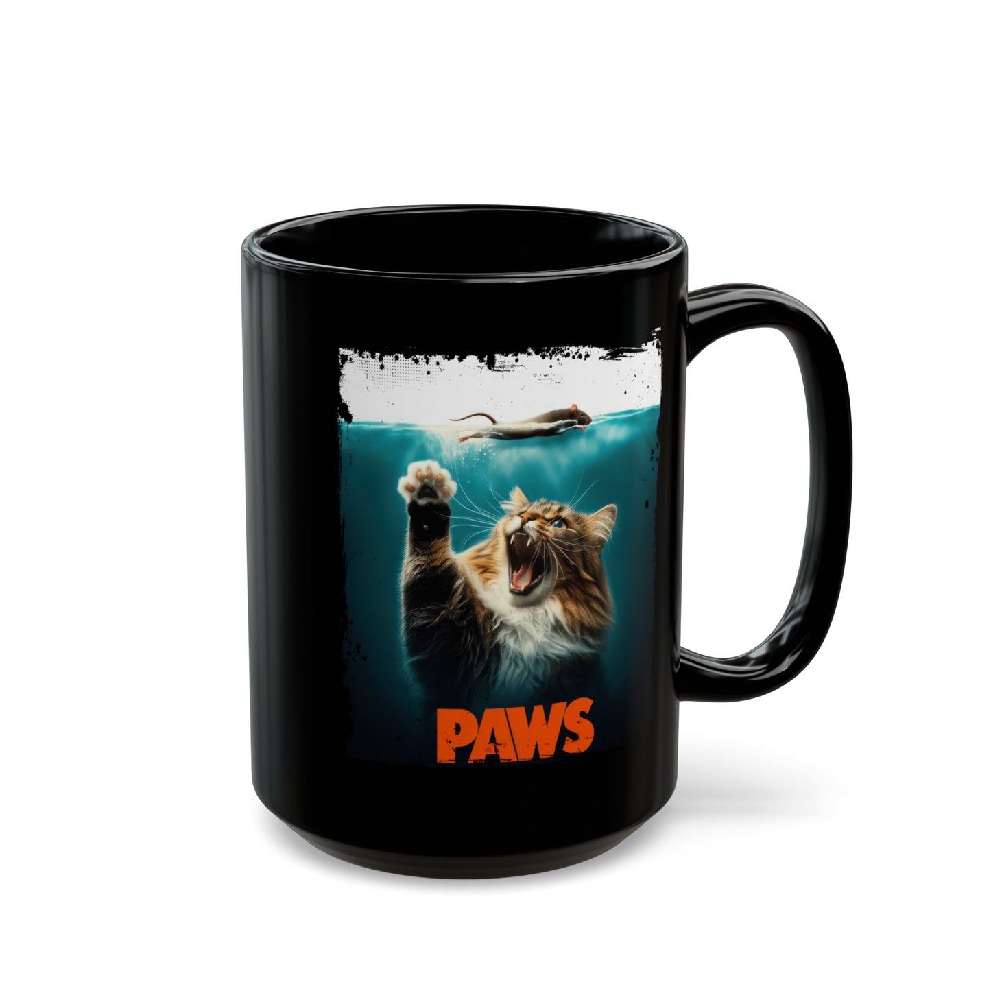 Paws Attack of the Fluff Black Mug (11oz, 15oz)