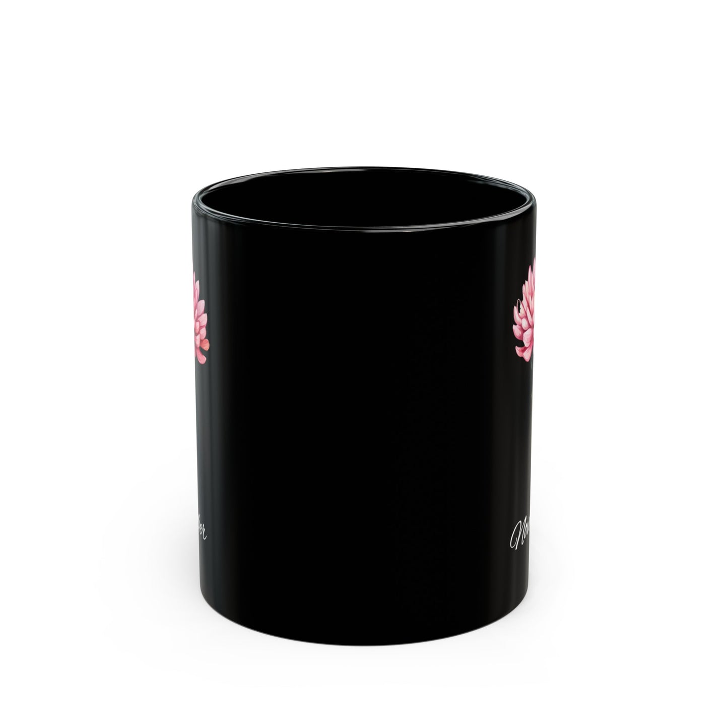 November Birth Flower Chrysanthemum Black Mug (11oz, 15oz)