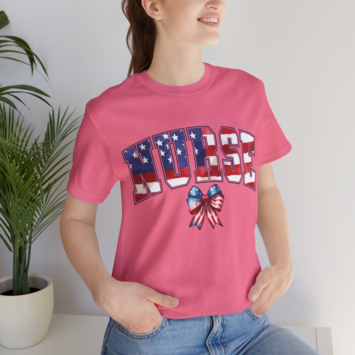 Patriotic Nurse Unisex Jersey Short Sleeve Tee