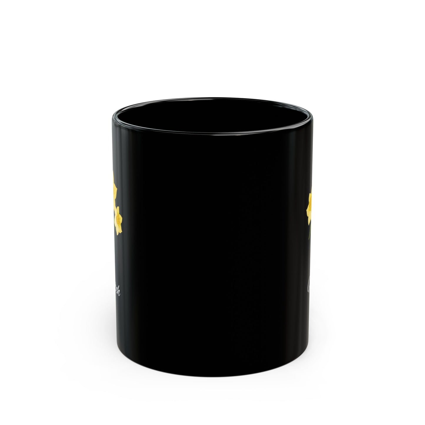 March Birth Month Daffodil Flower Black Mug (11oz, 15oz)
