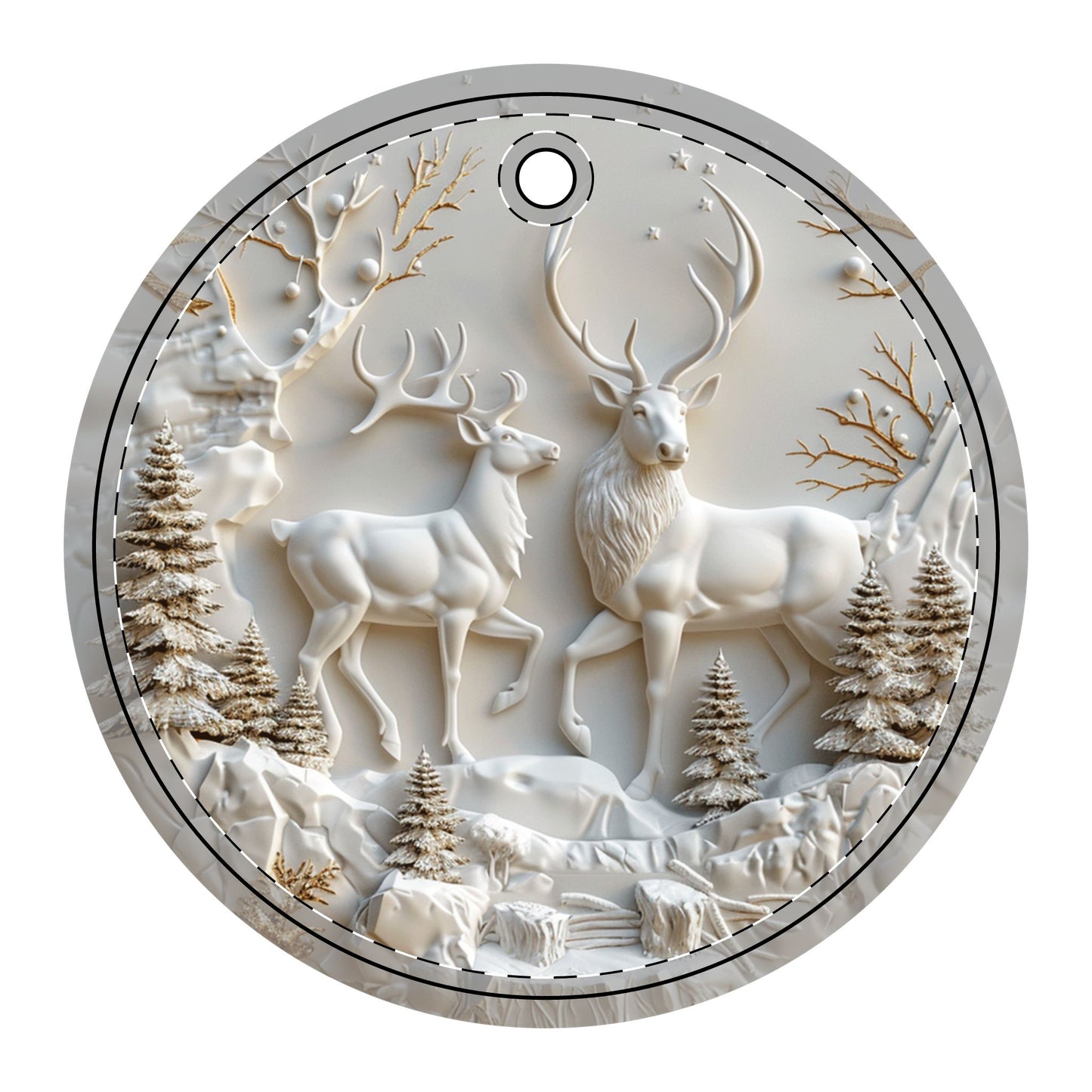 Beautiful Deer Ceramic Ornaments (2-Side Print)