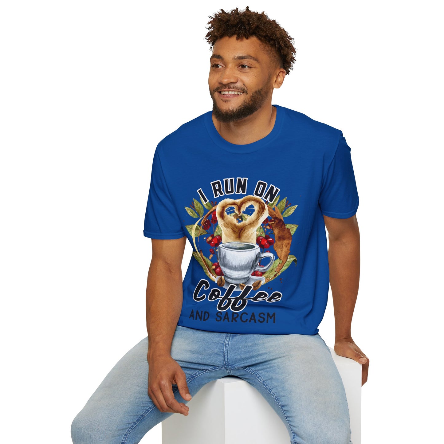 Funny Coffee and Sarcasm Unisex Softstyle T-Shirt