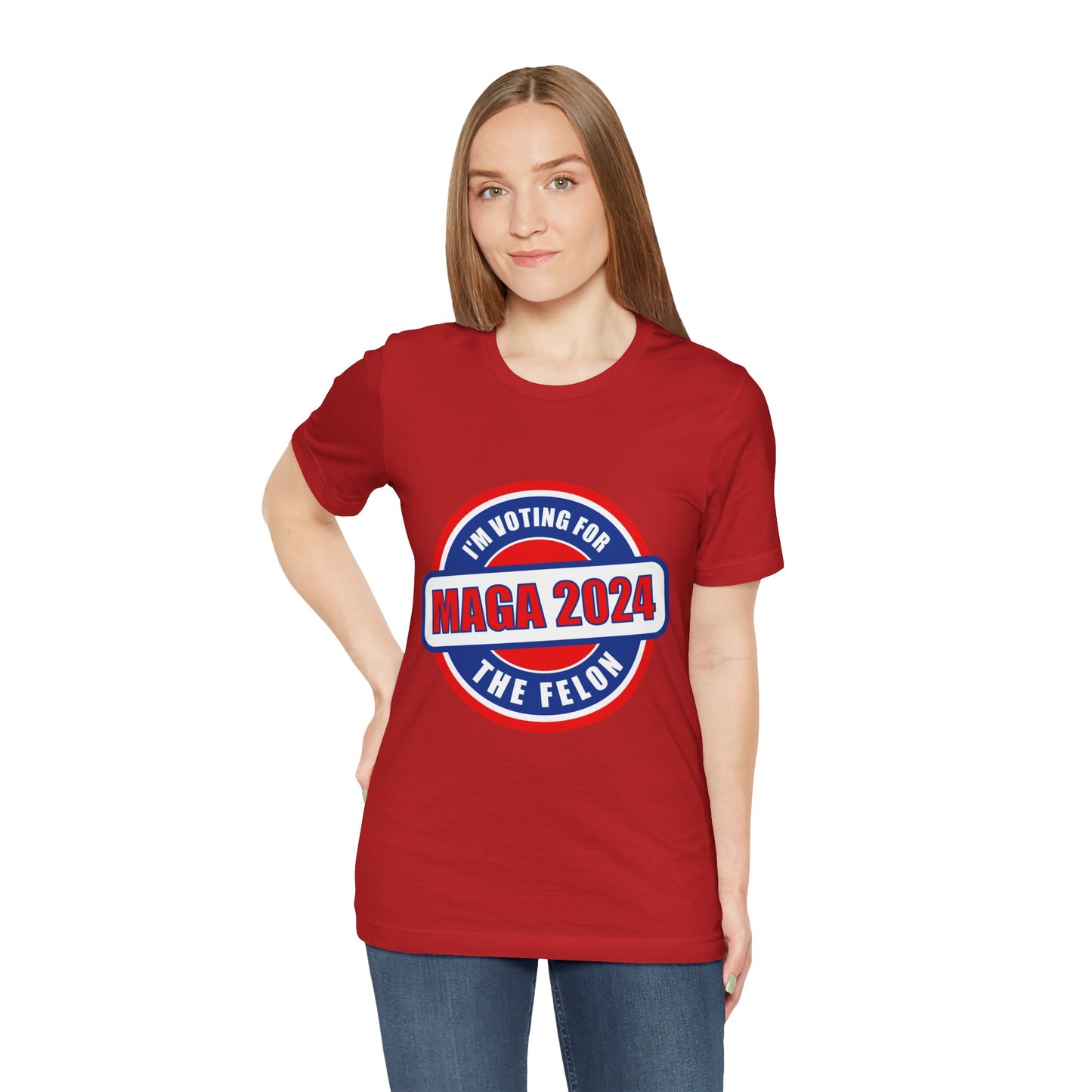 I'm Voting for the Felon Mega 2024 Unisex Jersey Short Sleeve Tee