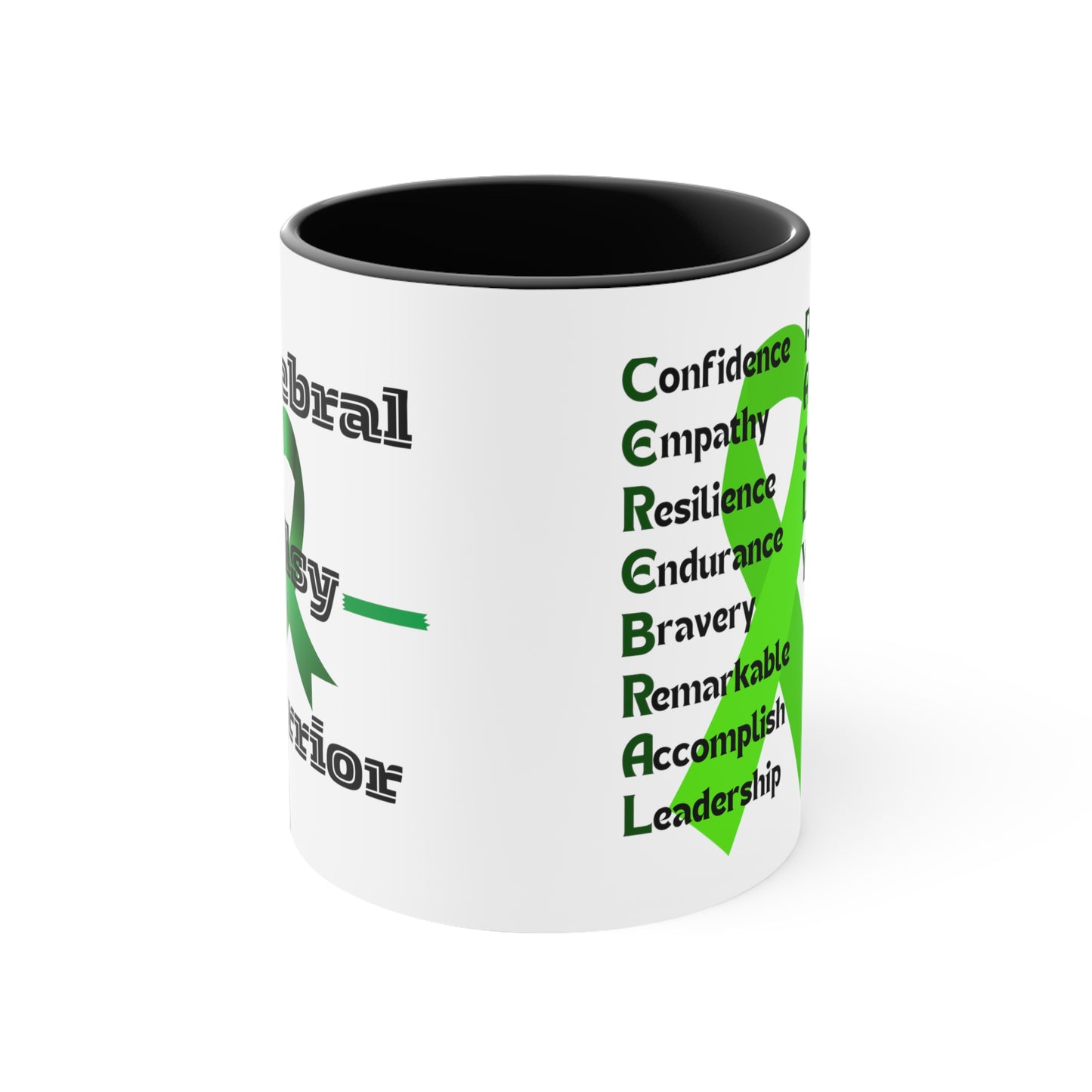 Cerebral Palsy Warrior Inspirational Accent Coffee Mug, 11oz