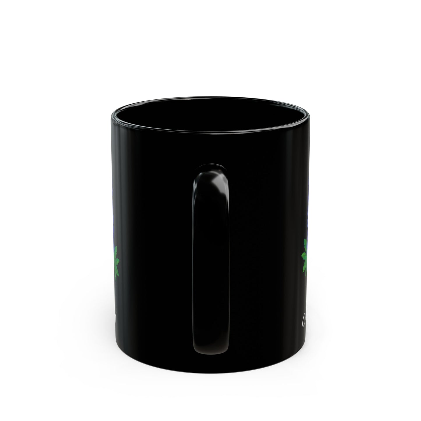 July Birth Flower Larkspur Black Mug (11oz, 15oz)
