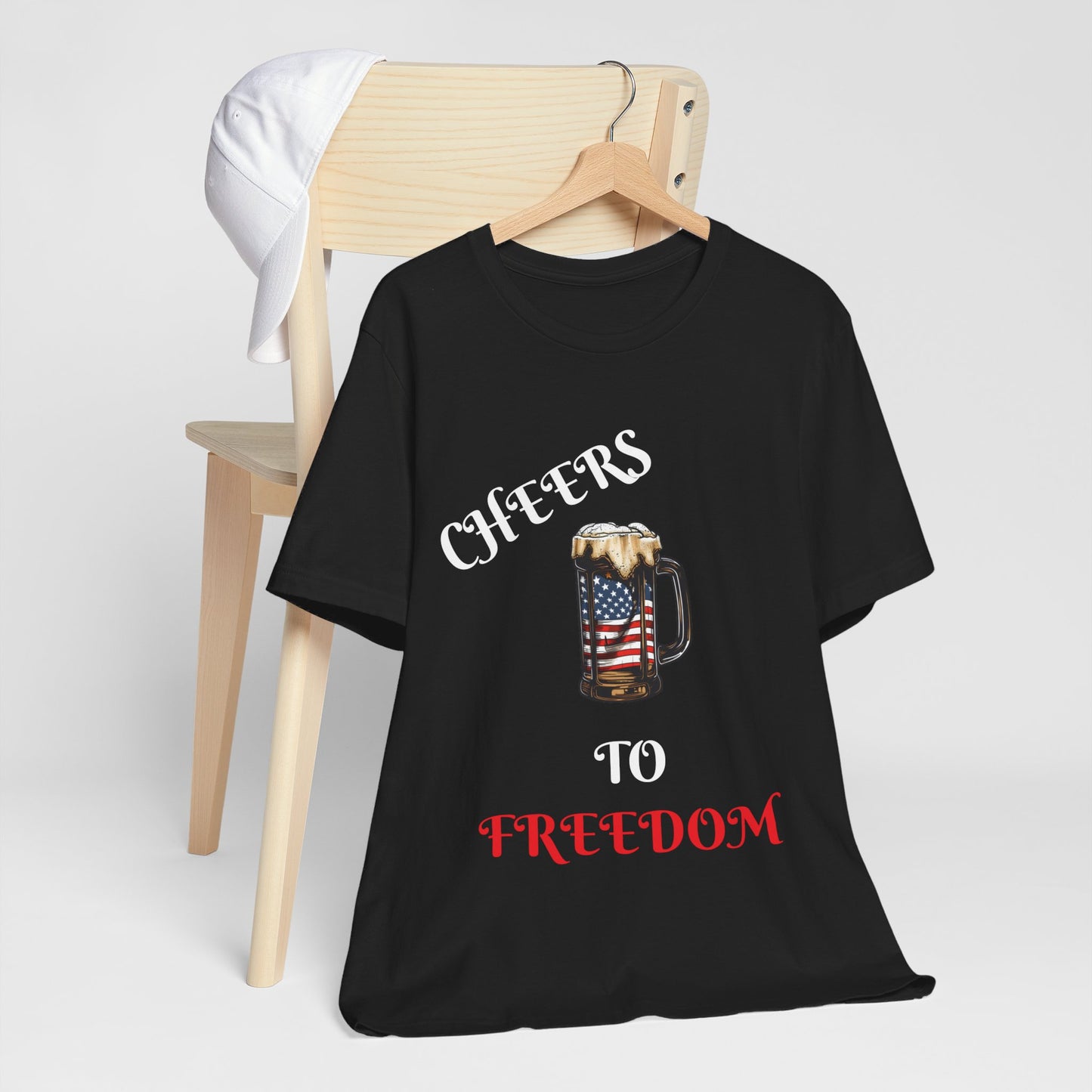 Cheers to Freedom Unisex Jersey Short Sleeve Tee