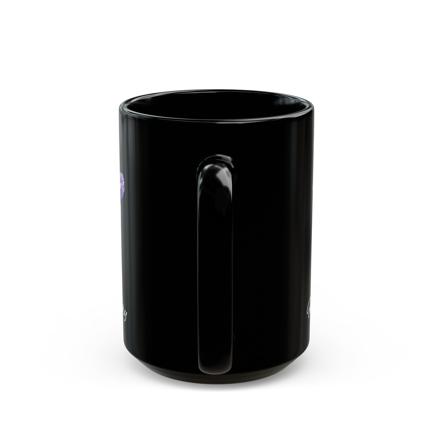 February Birth Flower Iris Black Mug (11oz, 15oz)