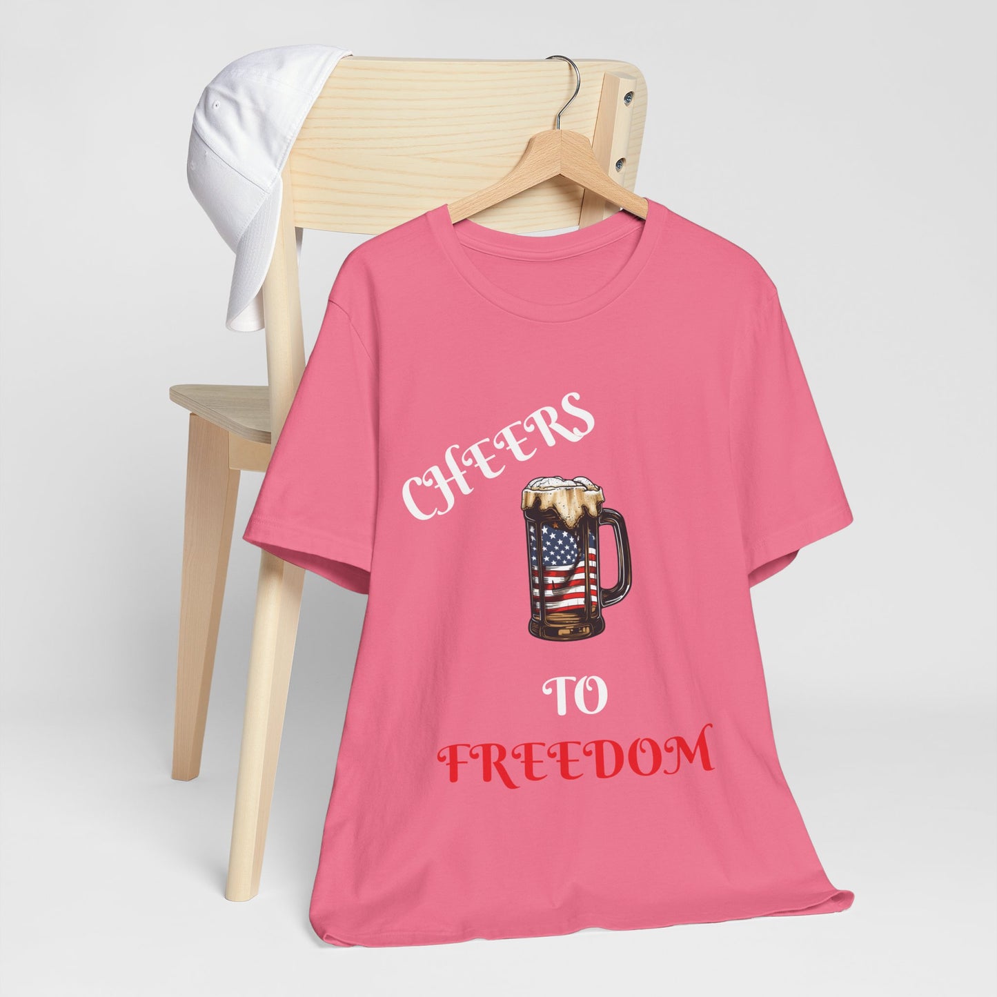 Cheers to Freedom Unisex Jersey Short Sleeve Tee