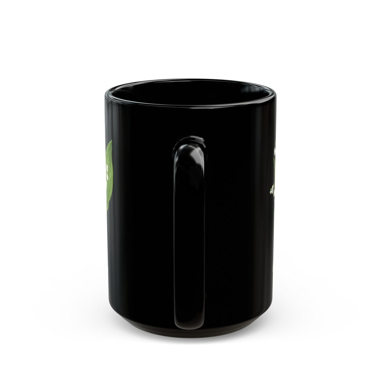 May Birth month flower, Lily of the Valley Black Mug (11oz, 15oz)