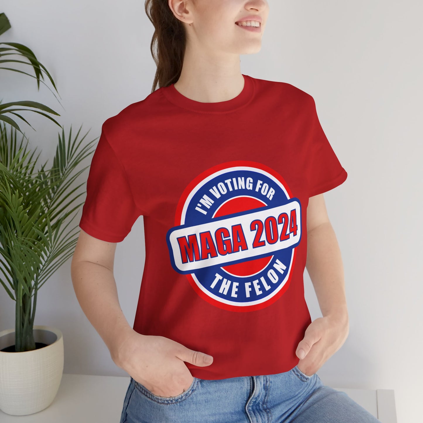 I'm Voting for the Felon Mega 2024 Unisex Jersey Short Sleeve Tee