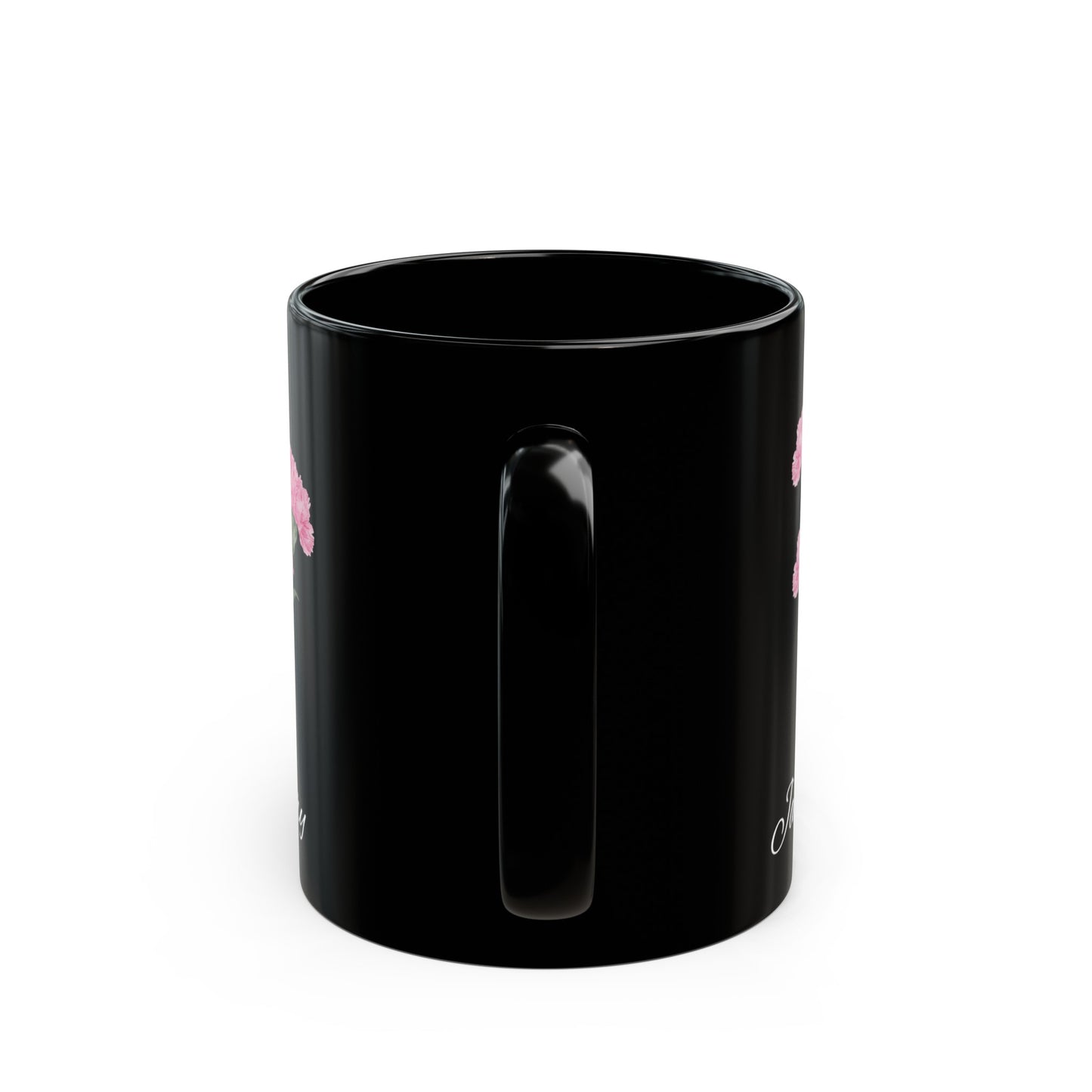January Birth flower Carnation Black Mug (11oz, 15oz)