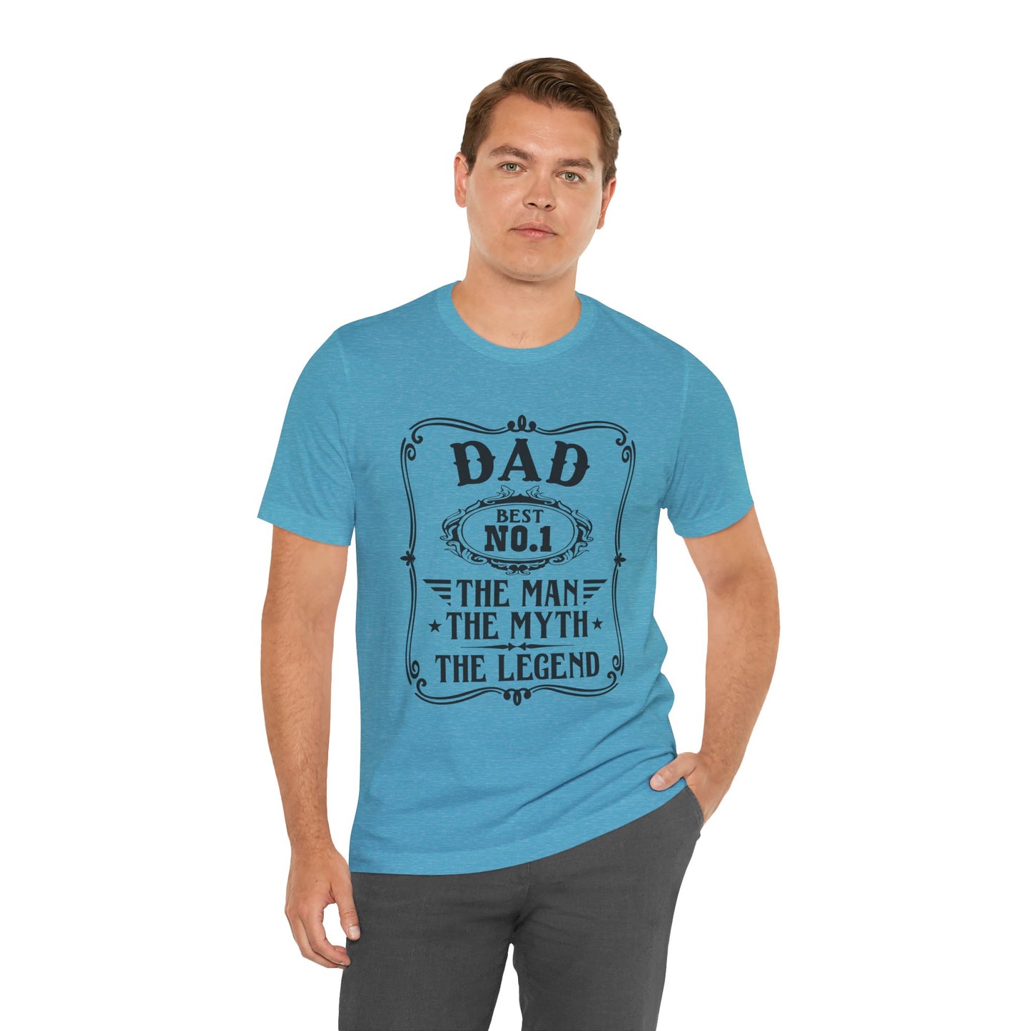 Best No.1 Dad The man, The Myth, The Legend Unisex Jersey Short Sleeve Tee
