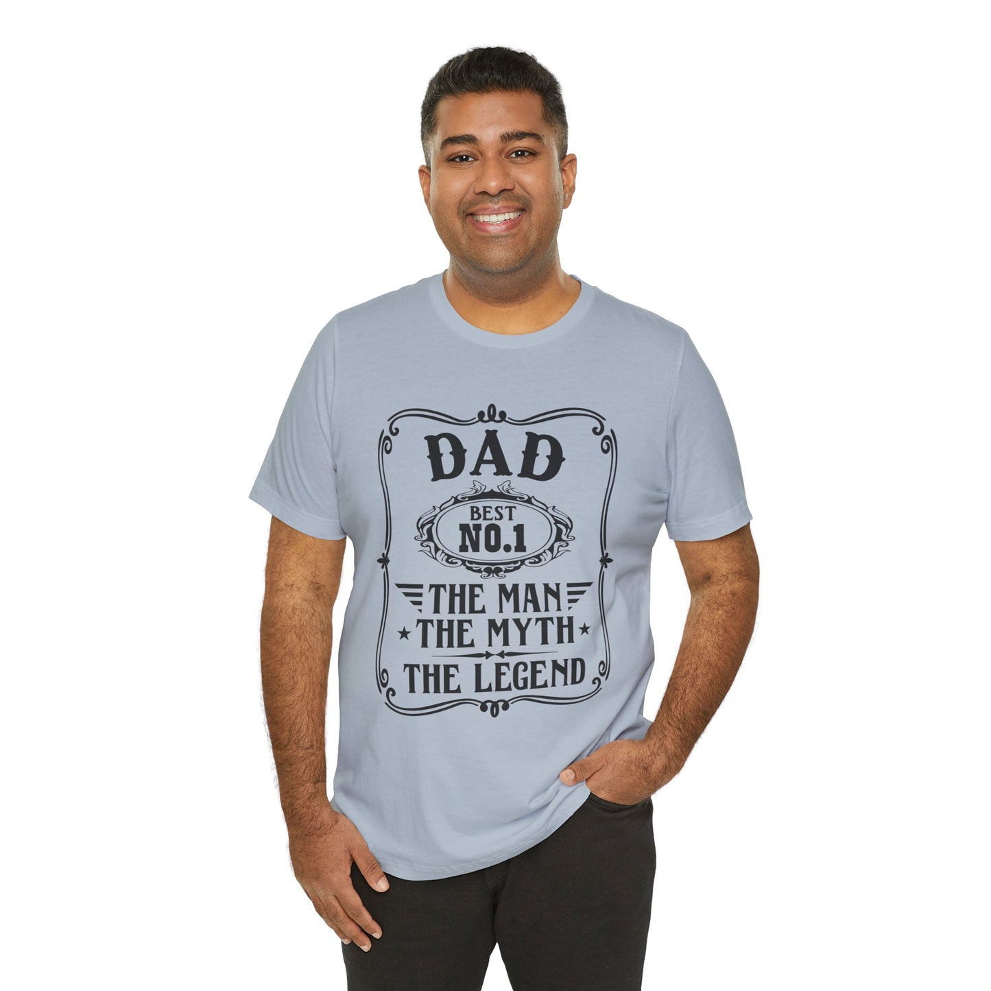 Best No.1 Dad The man, The Myth, The Legend Unisex Jersey Short Sleeve Tee