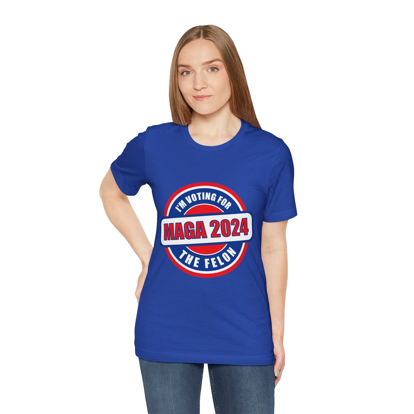 I'm Voting for the Felon Mega 2024 Unisex Jersey Short Sleeve Tee