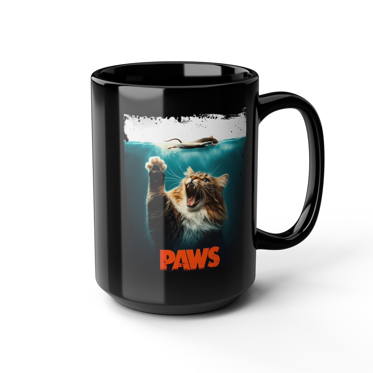 Paws Attack of the Fluff Black Mug (11oz, 15oz)