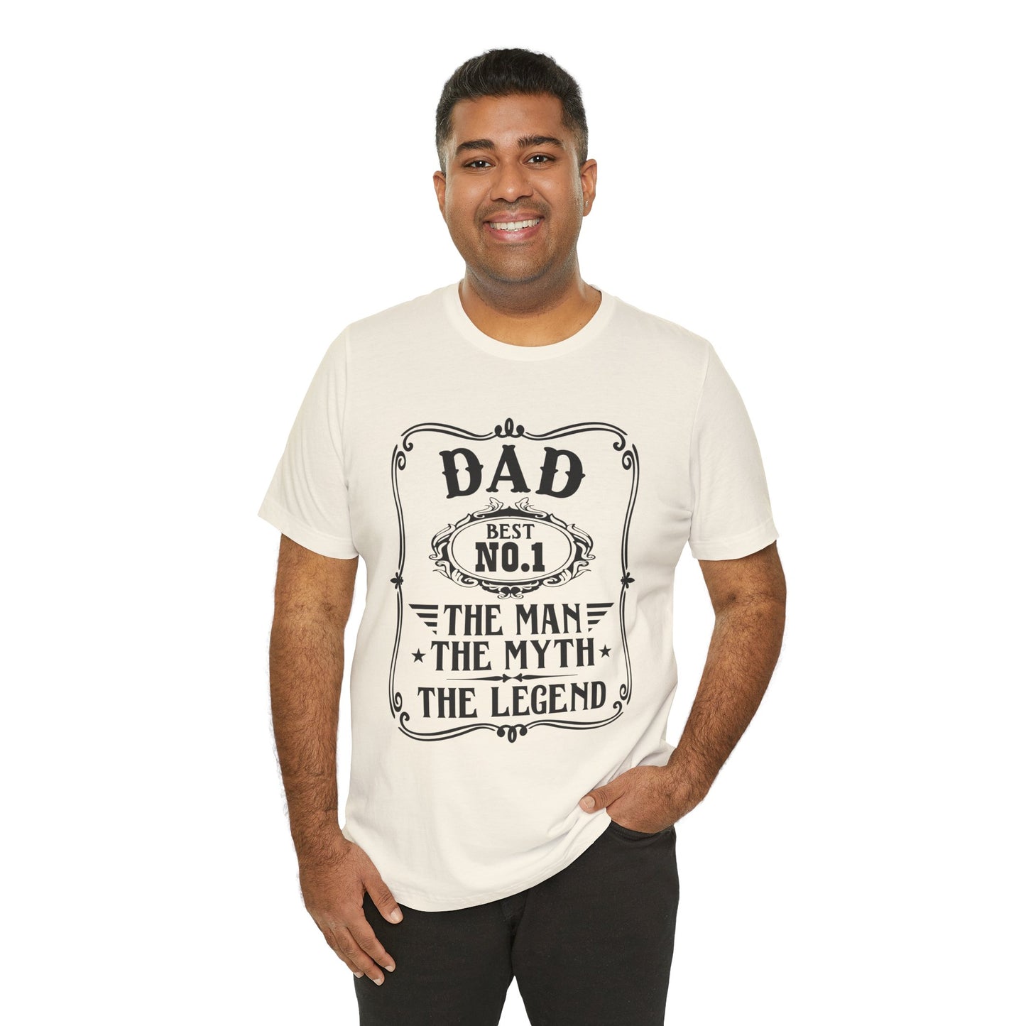 Best No.1 Dad The man, The Myth, The Legend Unisex Jersey Short Sleeve Tee
