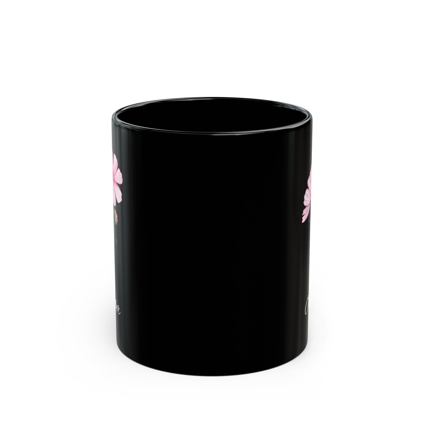 October Birth Flower Cosmos Black Mug (11oz, 15oz)
