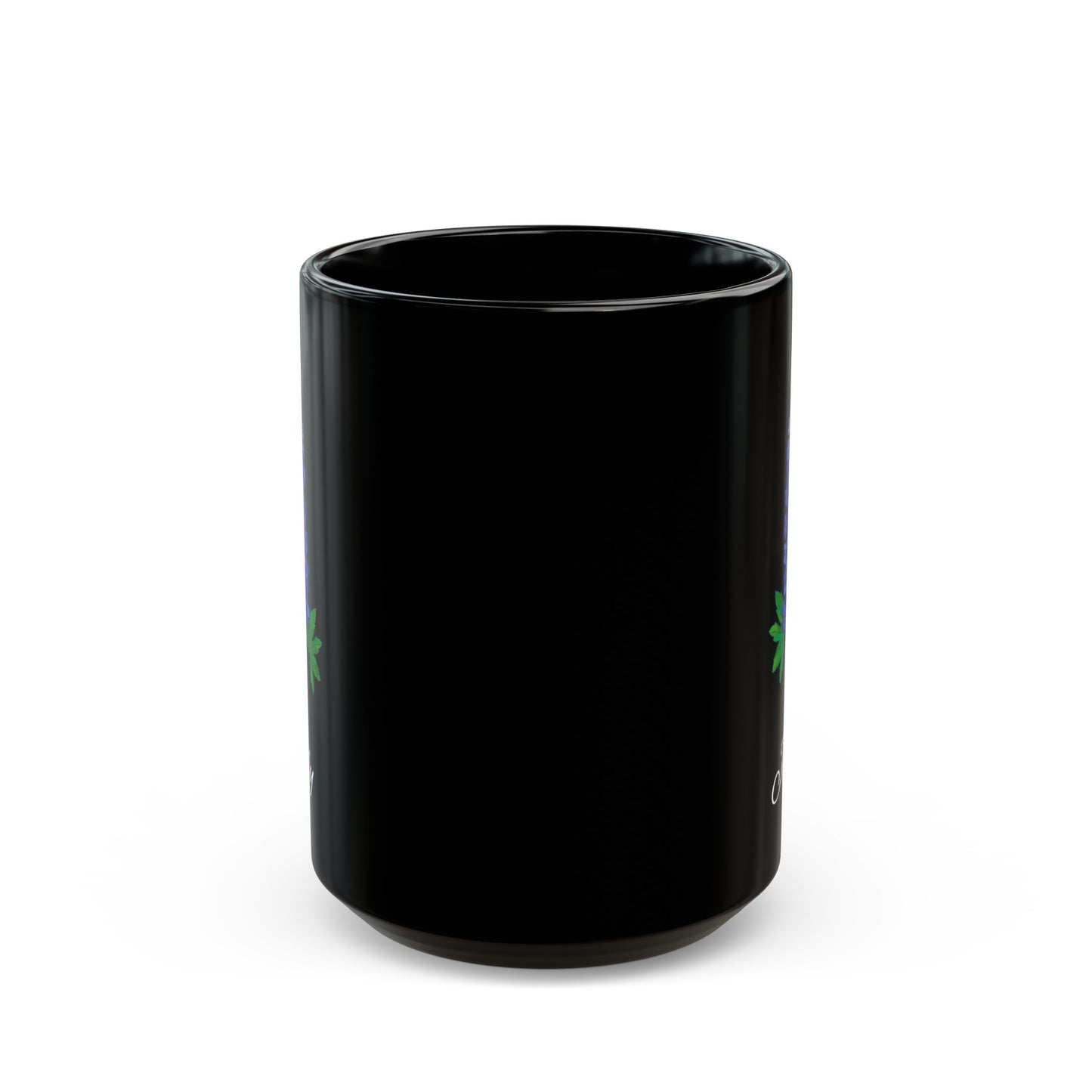 July Birth Flower Larkspur Black Mug (11oz, 15oz)