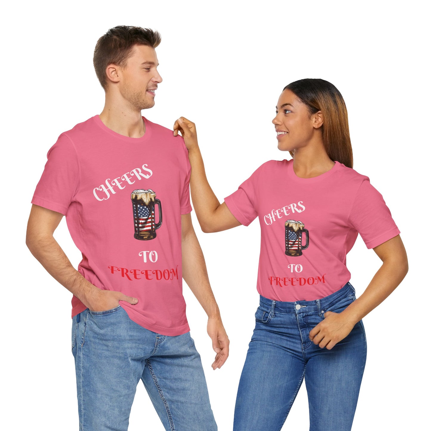 Cheers to Freedom Unisex Jersey Short Sleeve Tee