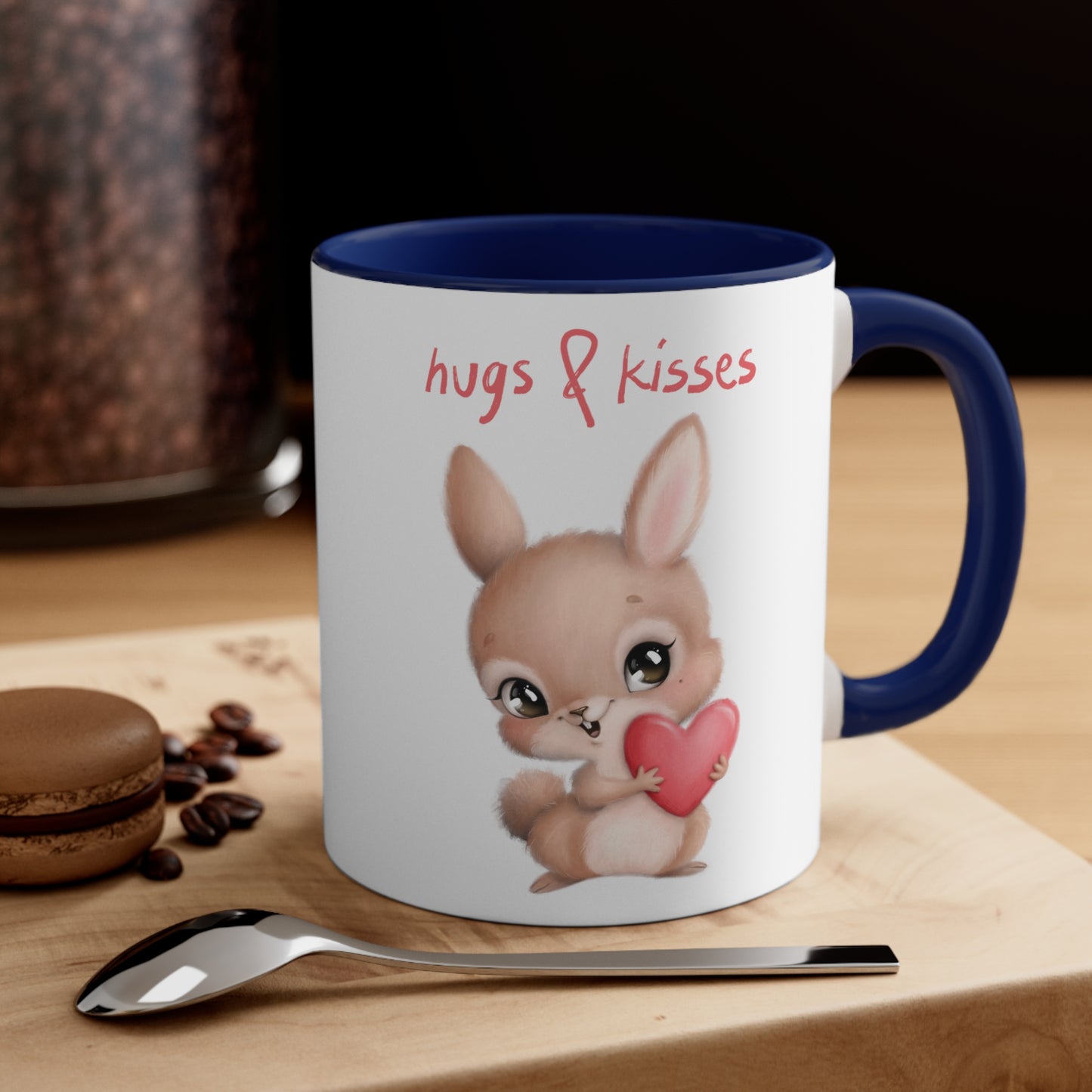 Hugs & Kisses Bunny Accent Coffee Mug, 11oz