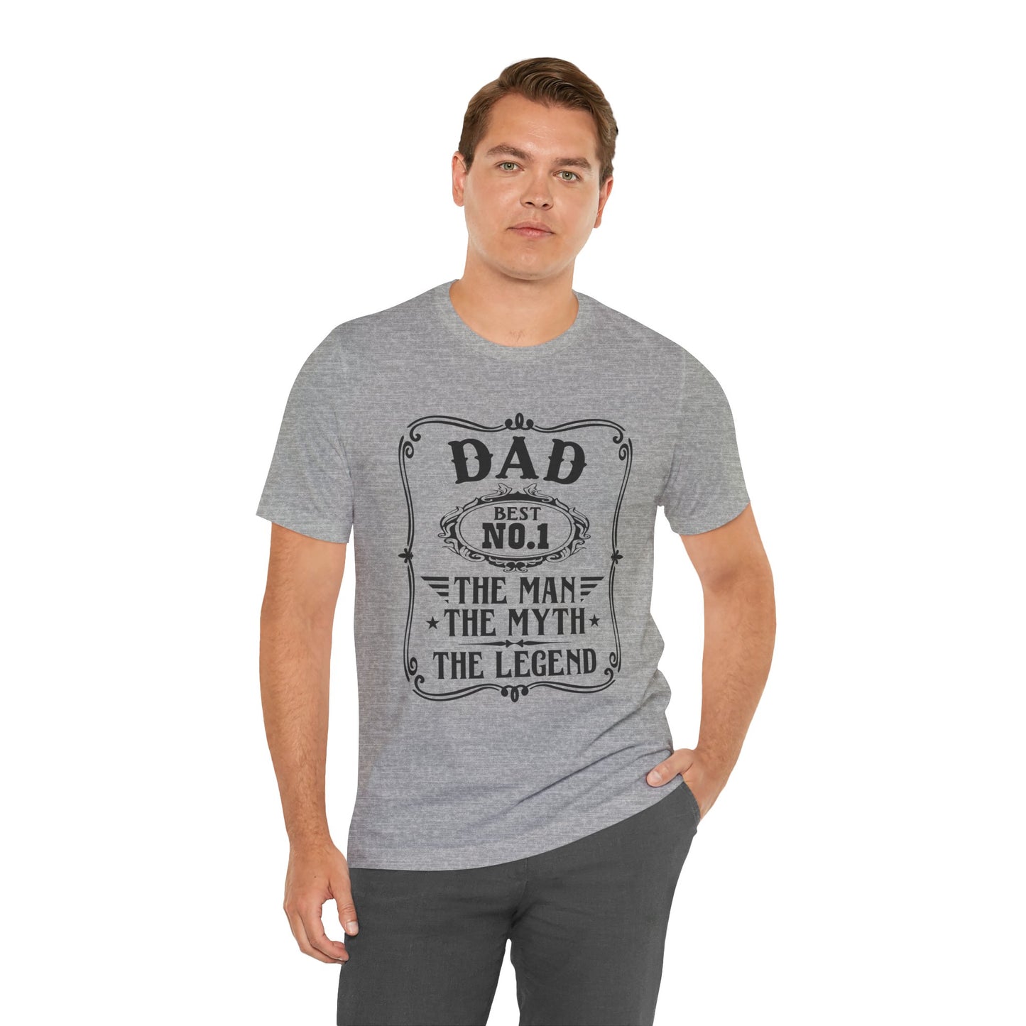 Best No.1 Dad The man, The Myth, The Legend Unisex Jersey Short Sleeve Tee