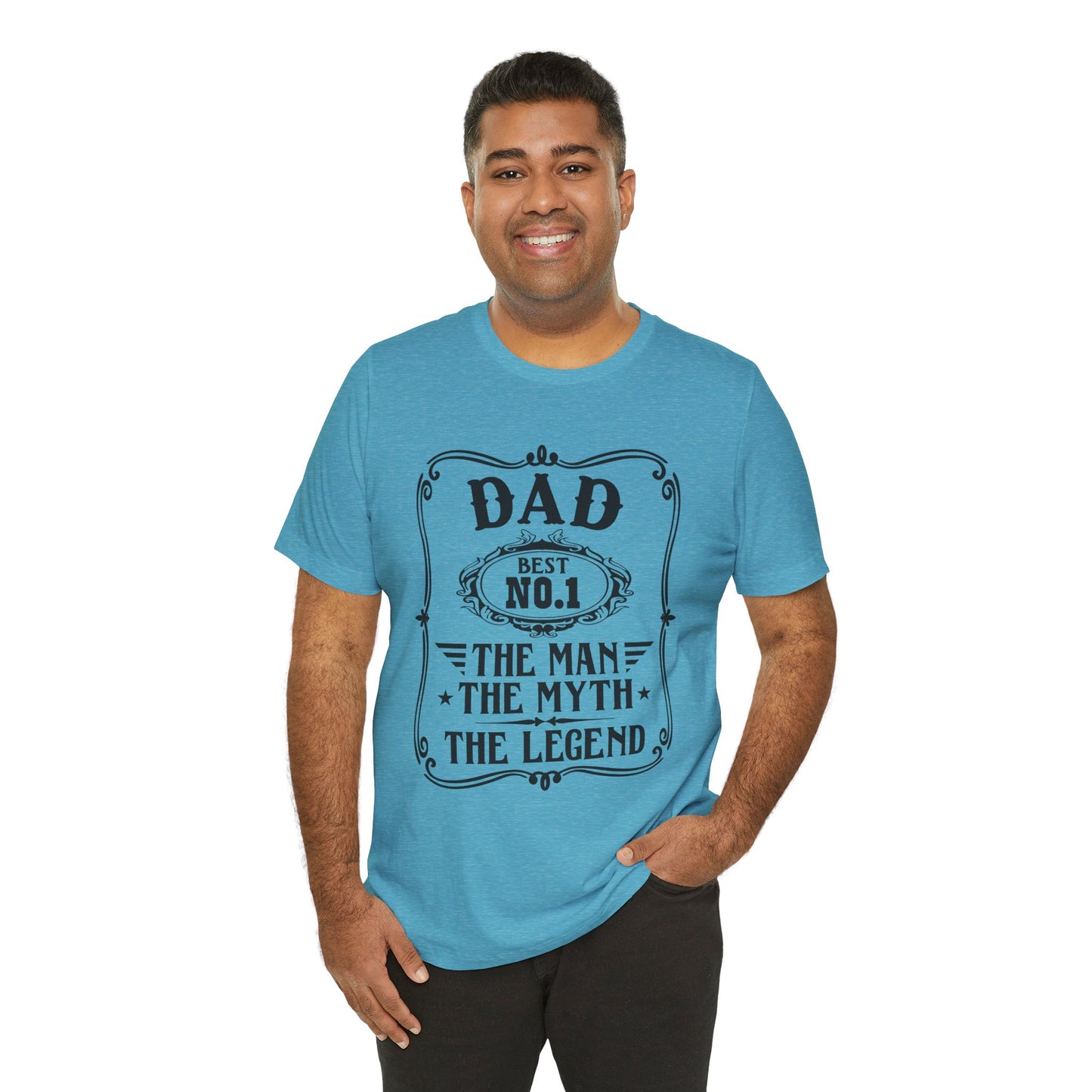 Best No.1 Dad The man, The Myth, The Legend Unisex Jersey Short Sleeve Tee