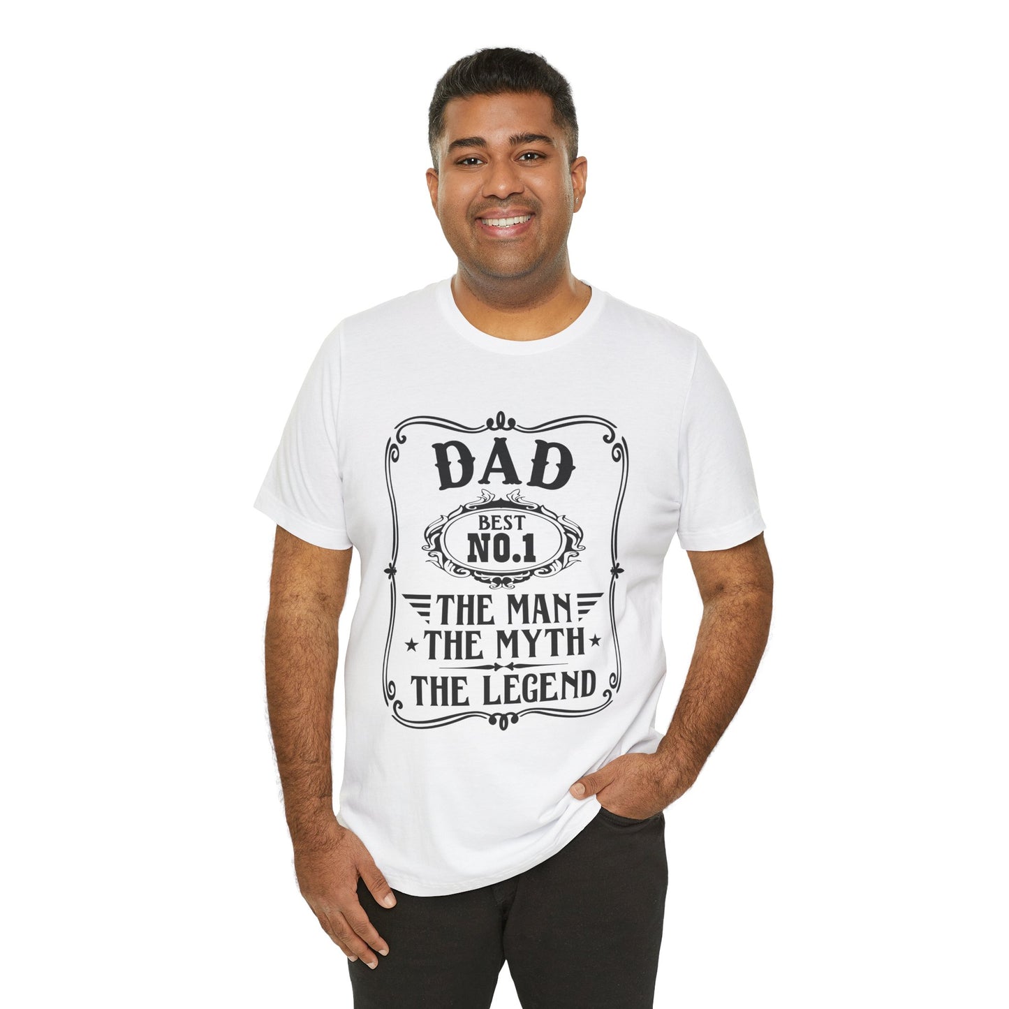 Best No.1 Dad The man, The Myth, The Legend Unisex Jersey Short Sleeve Tee