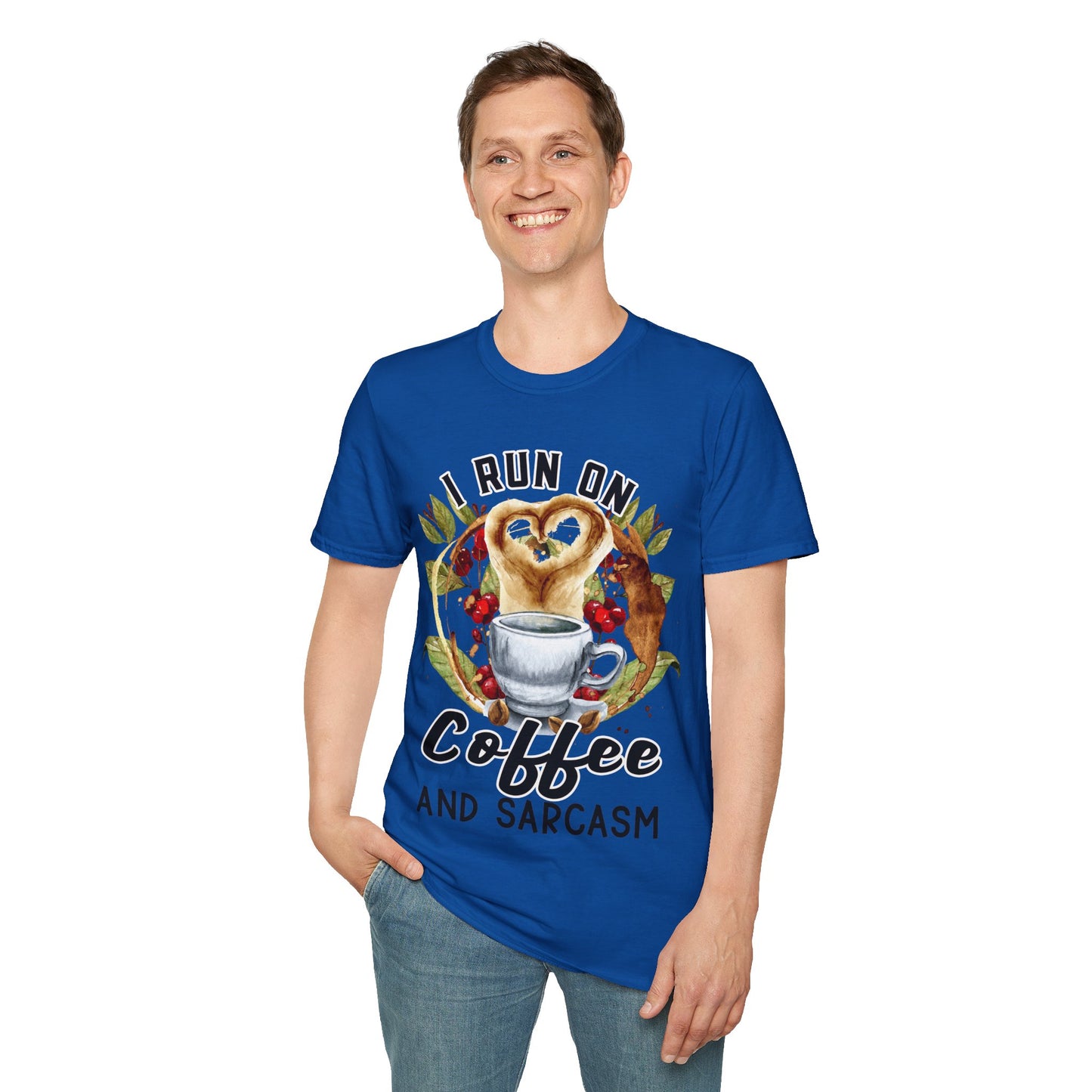 Funny Coffee and Sarcasm Unisex Softstyle T-Shirt