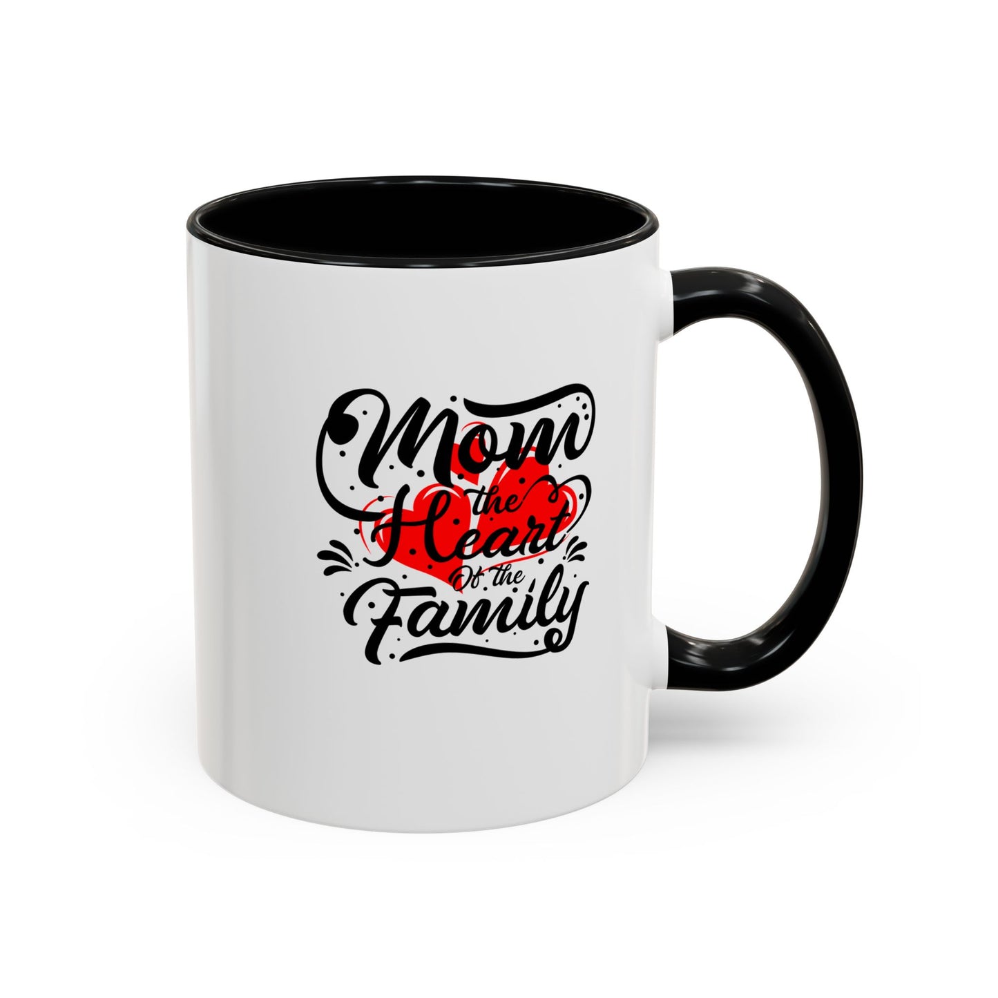 Mom Heart Of The Family Accent Coffee Mug, 11oz