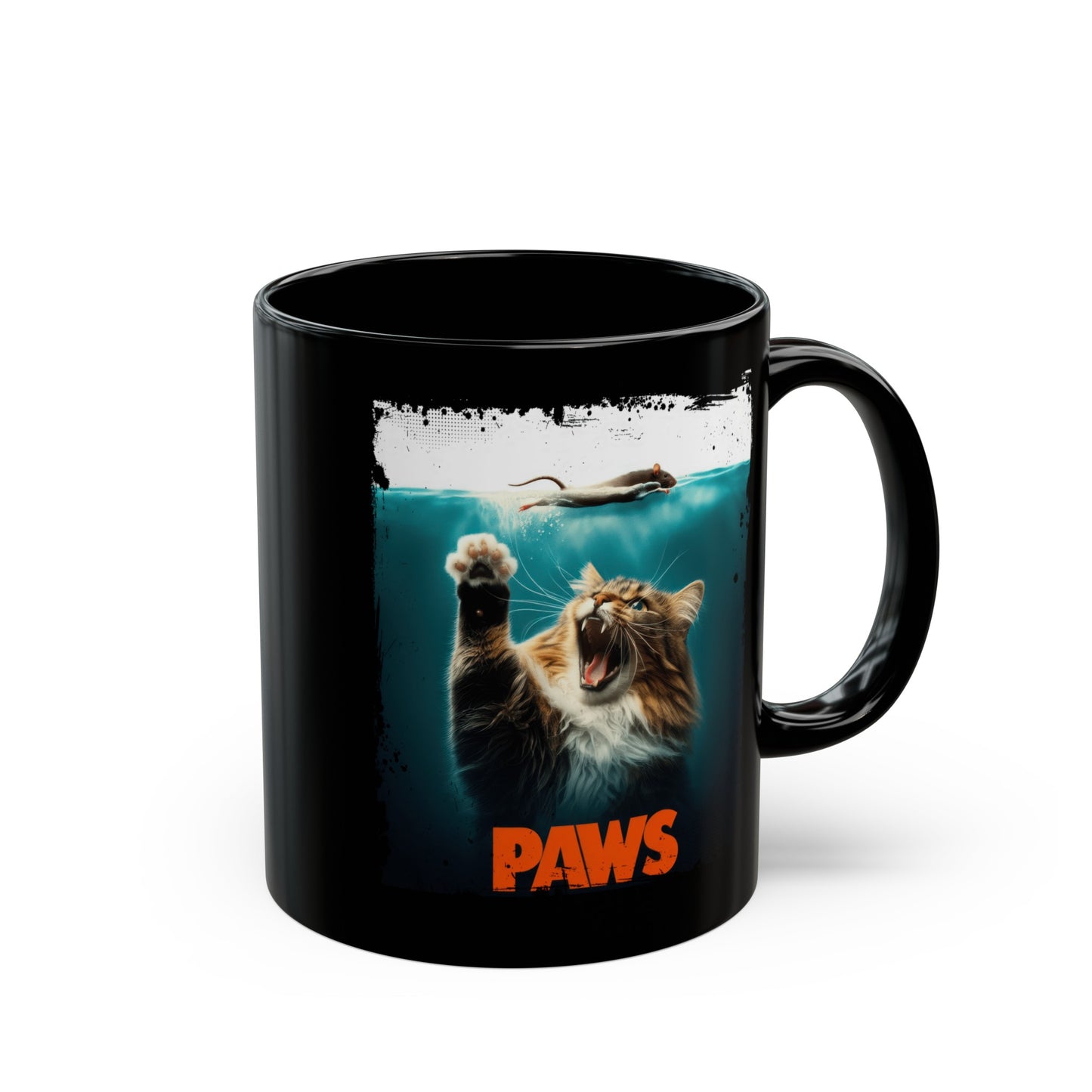 Paws Attack of the Fluff Black Mug (11oz, 15oz)