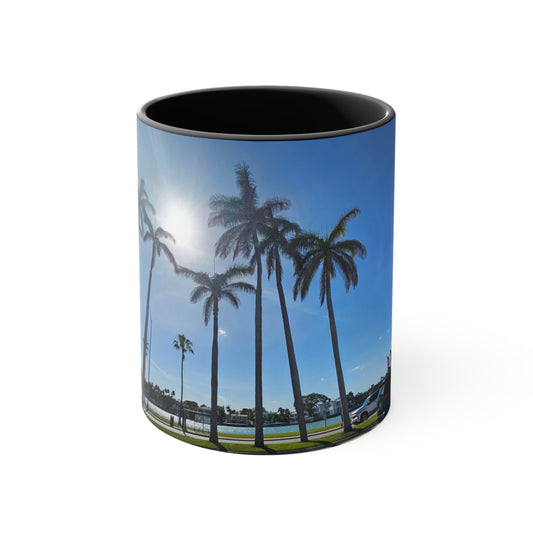 Palm Trees Accent Coffee Mug, 11oz
