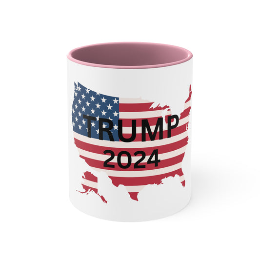 Trump 2024 Accent Coffee Mug, 11oz