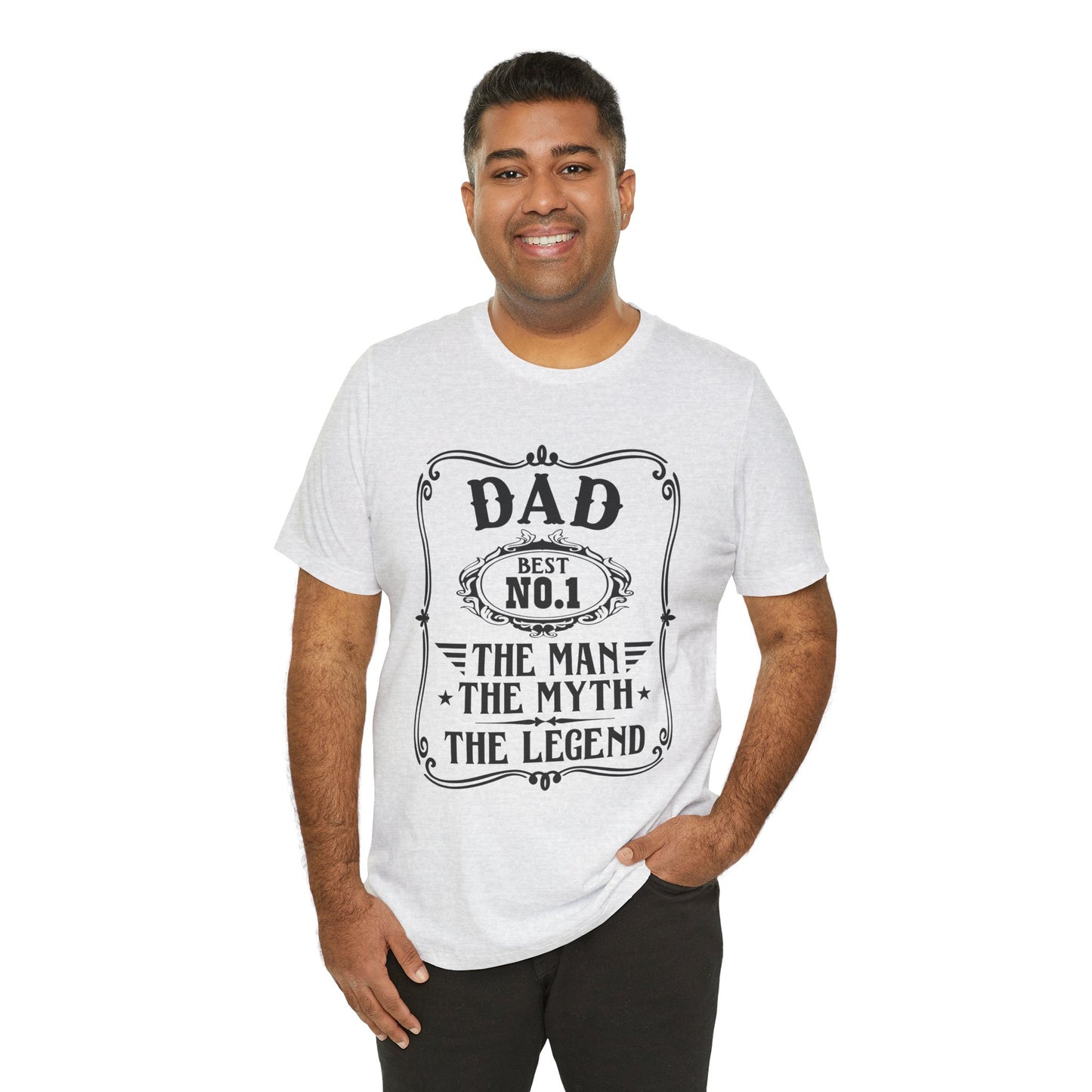 Best No.1 Dad The man, The Myth, The Legend Unisex Jersey Short Sleeve Tee