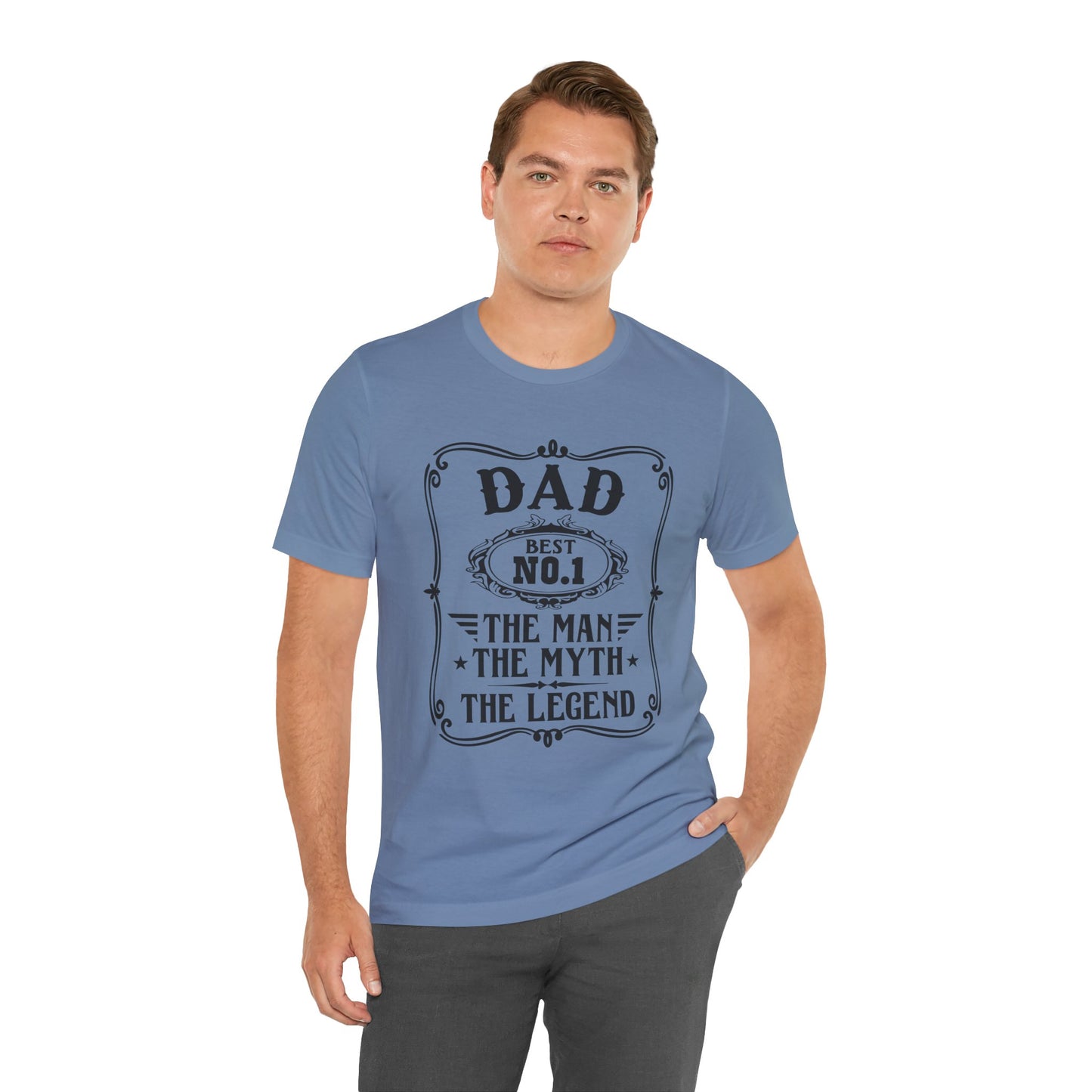 Best No.1 Dad The man, The Myth, The Legend Unisex Jersey Short Sleeve Tee