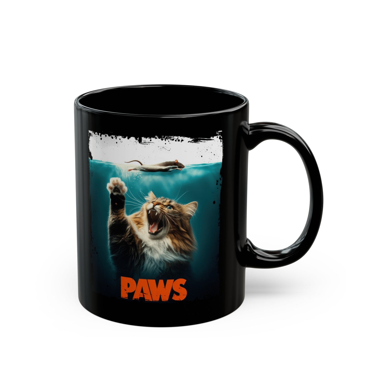 Paws Attack of the Fluff Black Mug (11oz, 15oz)