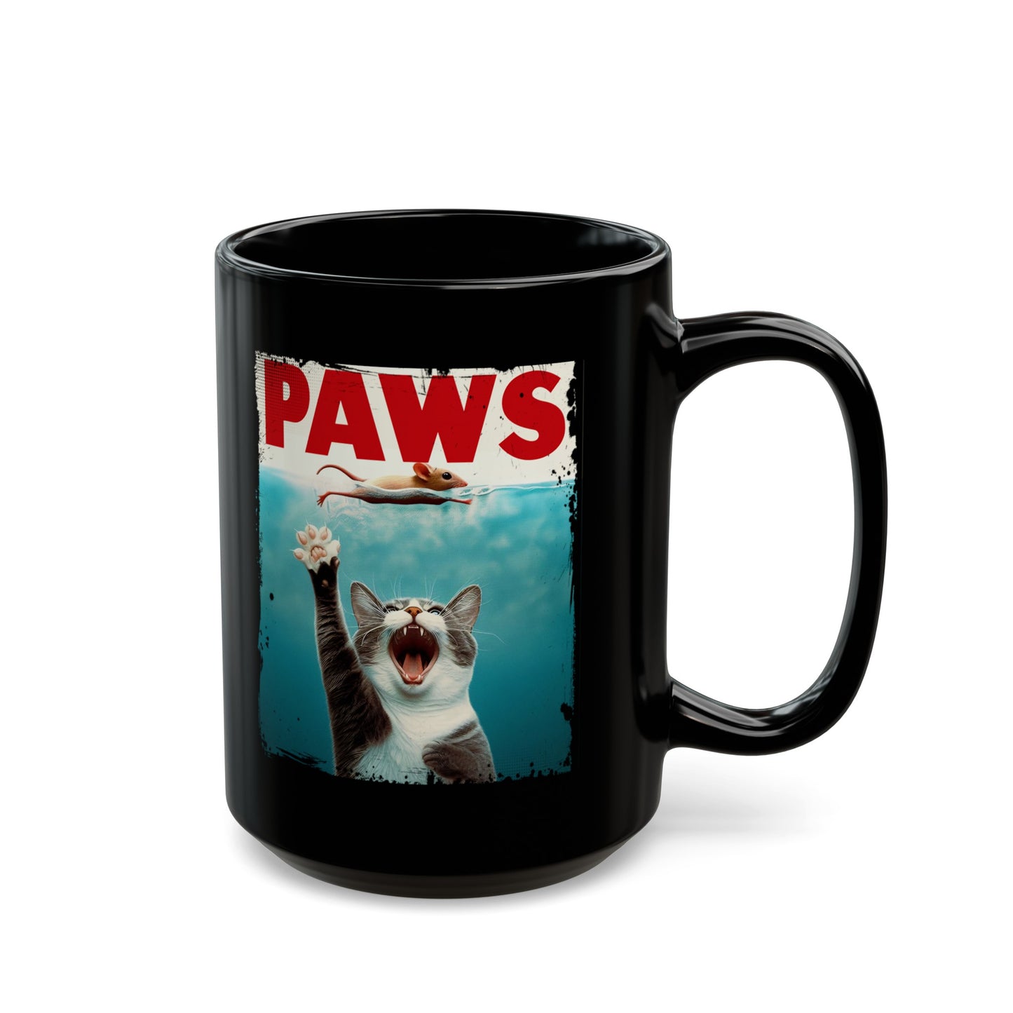 Paws Capture Beneath the Surface Black Mug (11oz, 15oz)