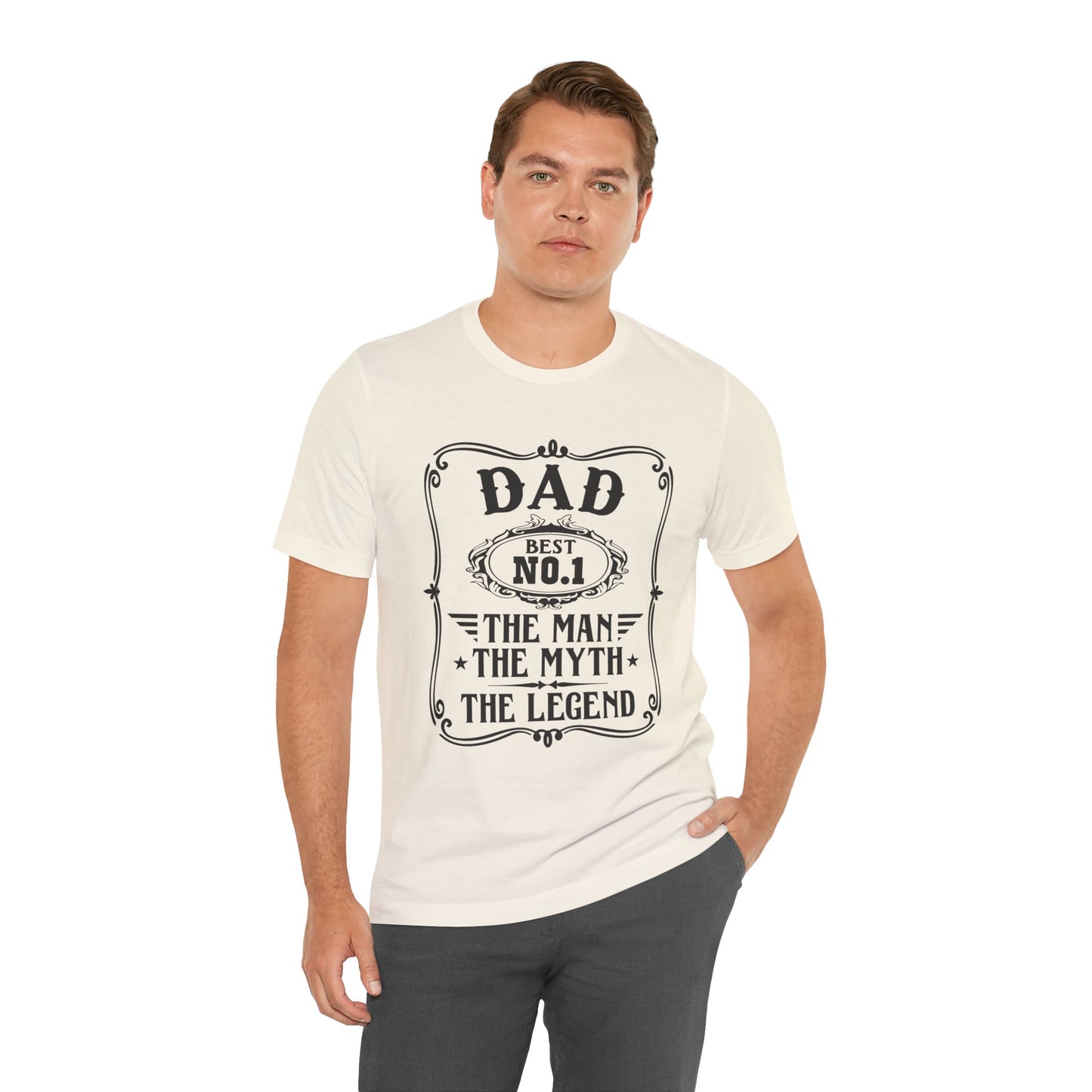 Best No.1 Dad The man, The Myth, The Legend Unisex Jersey Short Sleeve Tee