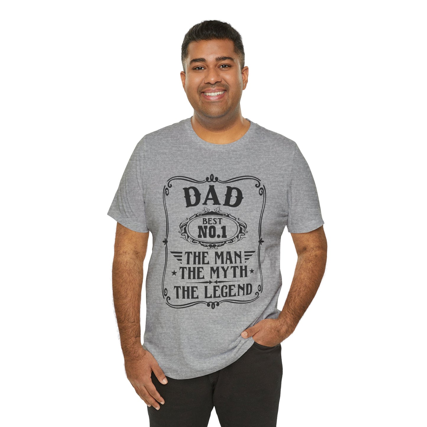 Best No.1 Dad The man, The Myth, The Legend Unisex Jersey Short Sleeve Tee