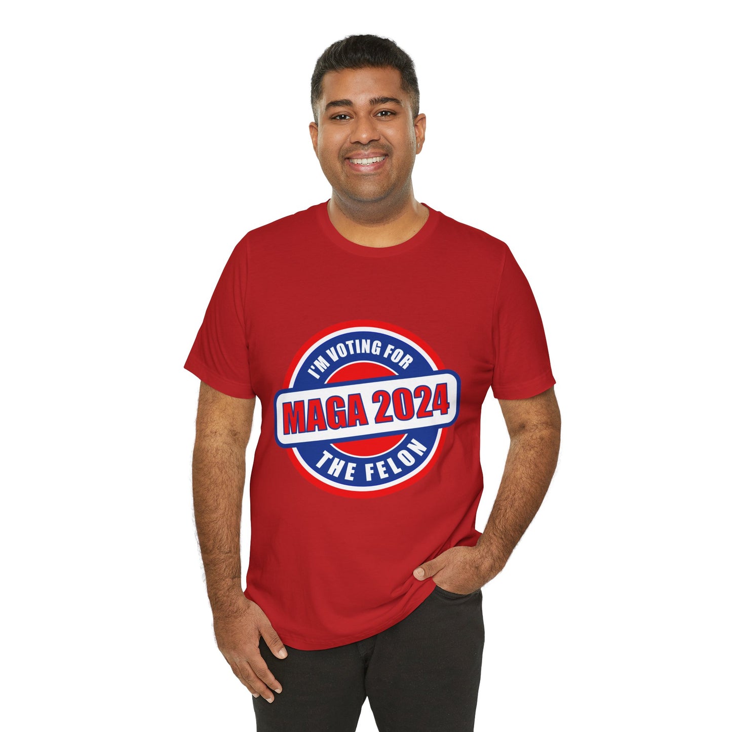 I'm Voting for the Felon Mega 2024 Unisex Jersey Short Sleeve Tee