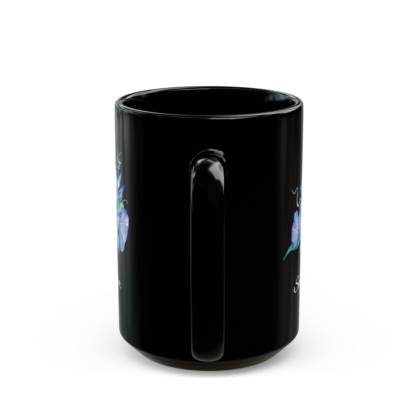 September Birth Flower, Morning Glory Black Mug (11oz, 15oz)