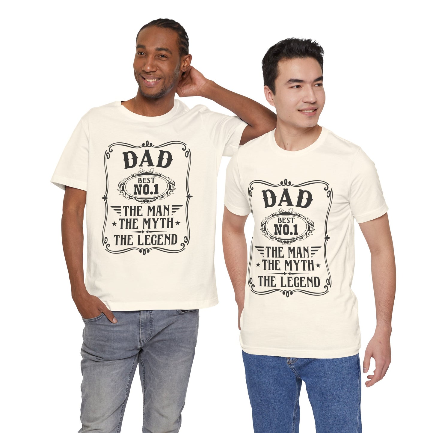 Best No.1 Dad The man, The Myth, The Legend Unisex Jersey Short Sleeve Tee