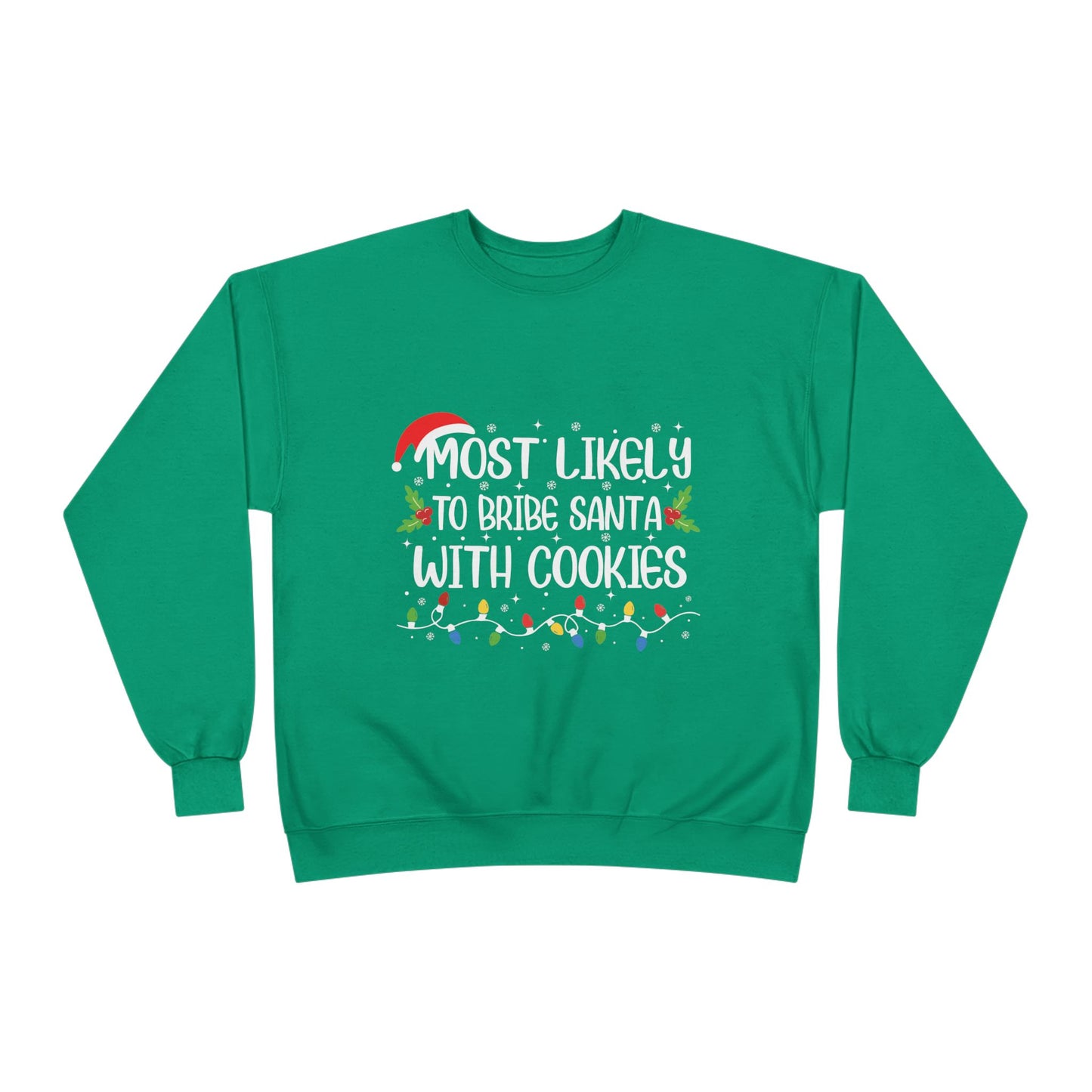 Funny Unisex Bribe Santa With Cookies EcoSmart® Crewneck Sweatshirt