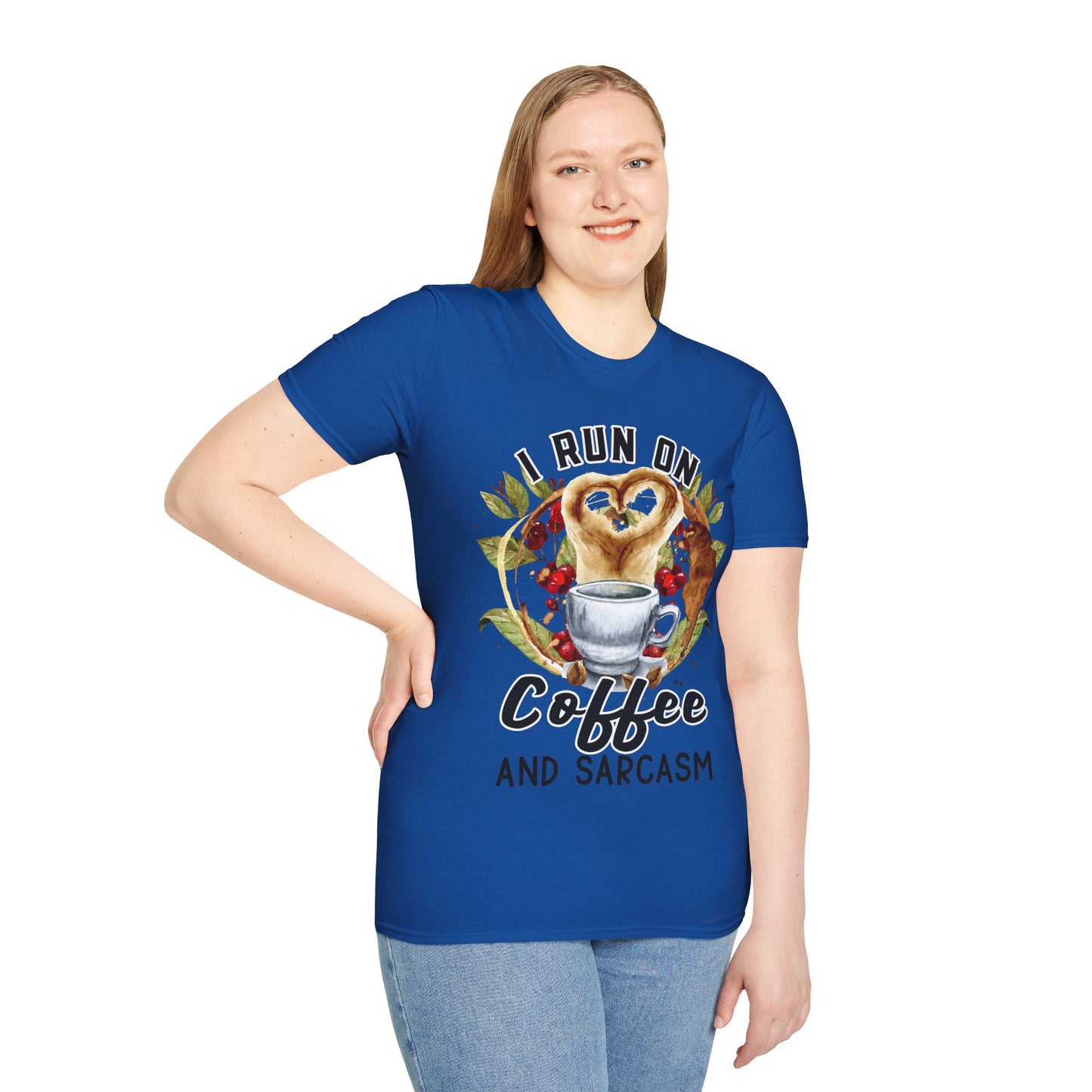 Funny Coffee and Sarcasm Unisex Softstyle T-Shirt
