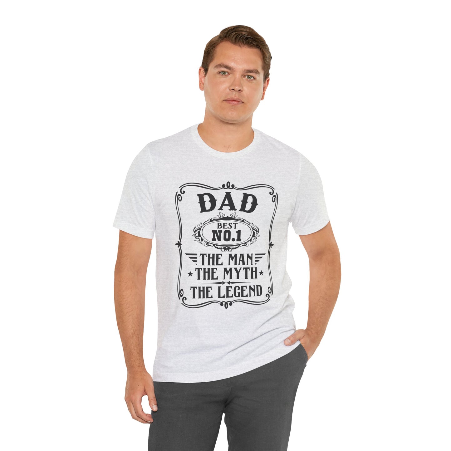 Best No.1 Dad The man, The Myth, The Legend Unisex Jersey Short Sleeve Tee
