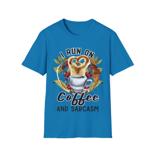 Funny Coffee and Sarcasm Unisex Softstyle T-Shirt