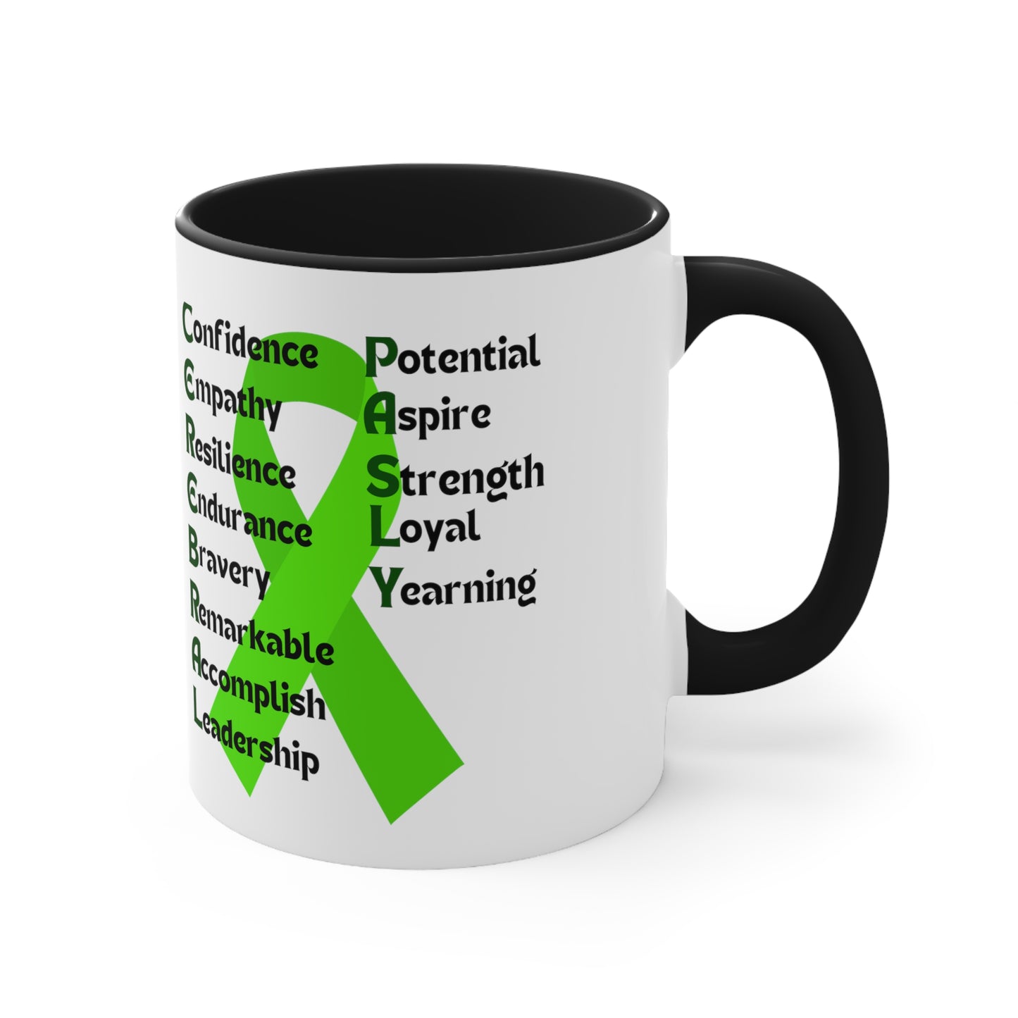 Cerebral Palsy Warrior Inspirational Accent Coffee Mug, 11oz